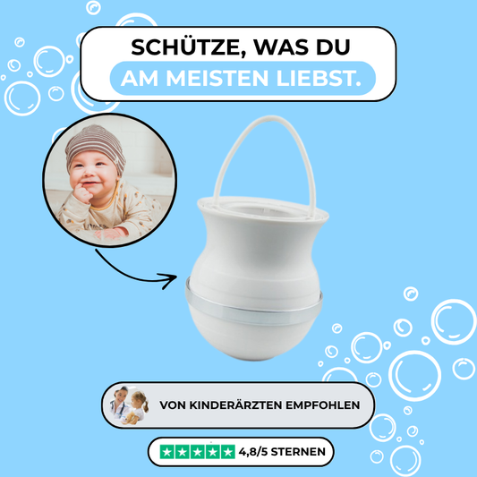 BABU – Baby Badewannen Wasserfilter für gesunde Haut!