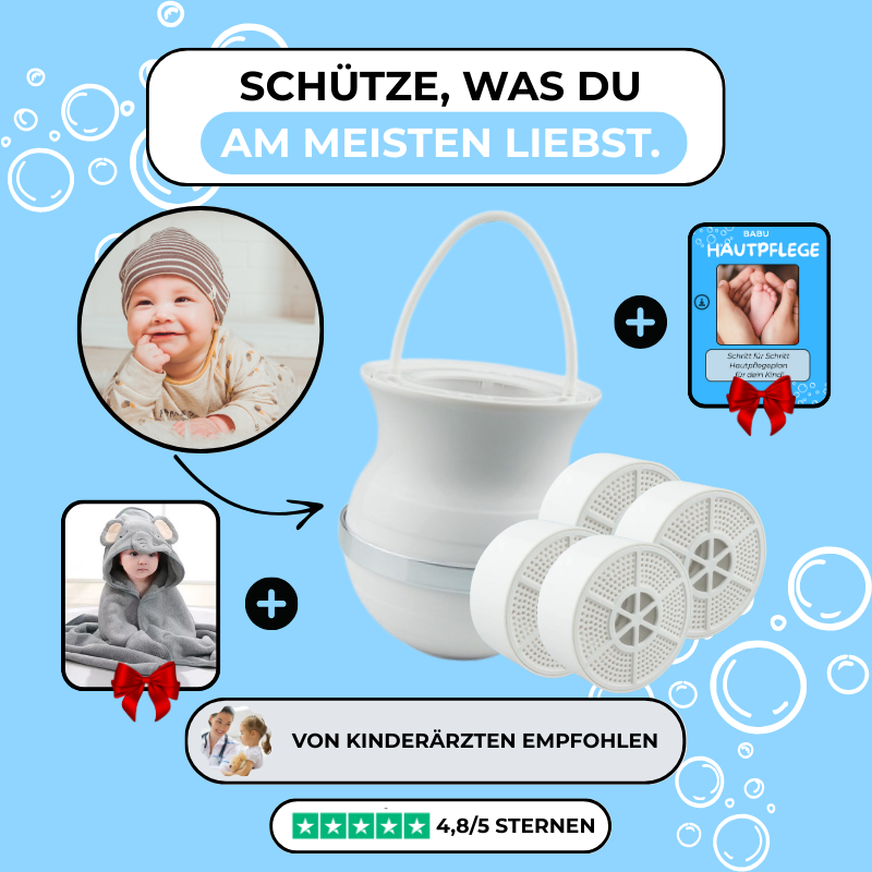 BABU 4x FILTER + GRATIS HAUTPFLEGE ANLEITUNG + GRATIS KINDER BADEMANTEL